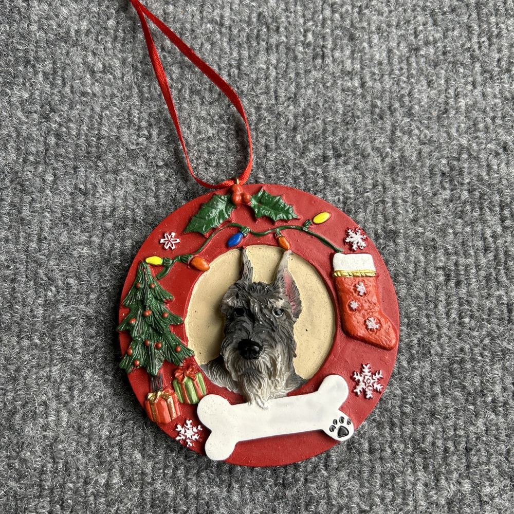 E & S Pets Christmas Ornament Cropped Schnauzer Dog Can Be Personalized‎ New